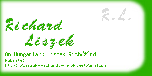 richard liszek business card